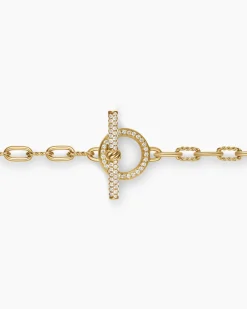 DY Madison® Pavé Toggle Chain Necklace 18K Yellow Gold with Diamonds, 3mm