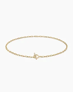 DY Madison® Pavé Toggle Chain Necklace 18K Yellow Gold with Diamonds, 3mm