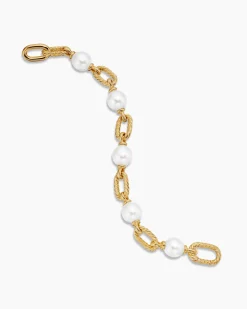 DY Madison® Pearl Chain Bracelet 18K Yellow Gold with Pearls, 11mm
