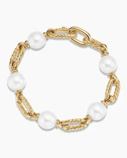 DY Madison® Pearl Chain Bracelet 18K Yellow Gold with Pearls, 11mm