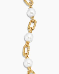DY Madison® Pearl Chain Bracelet 18K Yellow Gold with Pearls, 11mm