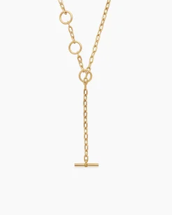 DY Madison® Three Ring Chain Necklace 18K Yellow Gold, 3mm