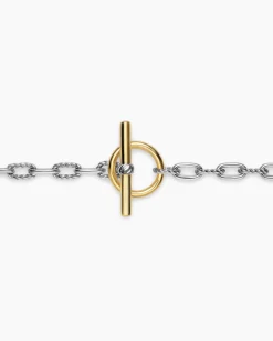 DY Madison® Toggle Chain Bracelet Sterling Silver with 18K Yellow Gold, 3mm