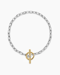 DY Madison® Toggle Chain Bracelet Sterling Silver with 18K Yellow Gold, 3mm