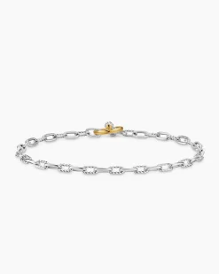 DY Madison® Toggle Chain Bracelet Sterling Silver with 18K Yellow Gold, 3mm