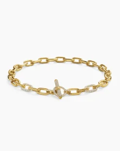 DY Madison® Toggle Chain Necklace 18K Yellow Gold with Diamond Links, 11mm