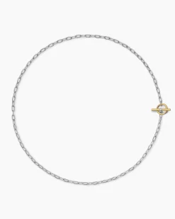 DY Madison® Toggle Chain Necklace Sterling Silver with 18K Yellow Gold, 3mm