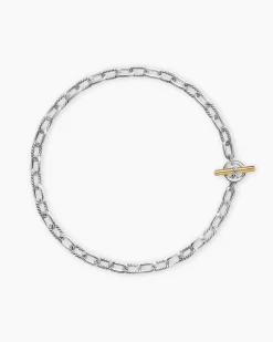 DY Madison® Toggle Chain Necklace Sterling Silver with 18K Yellow Gold, 8.5mm