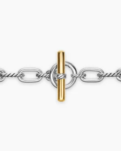 DY Madison® Toggle Chain Necklace Sterling Silver with 18K Yellow Gold, 8.5mm