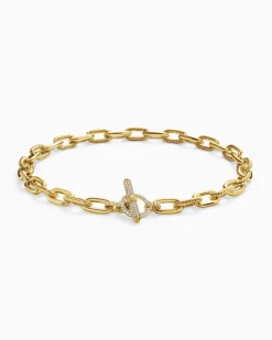 DY Madison® Toggle Chain Necklace 18K Yellow Gold with Diamonds, 11mm