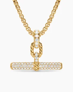 DY Madison® Toggle Pendant 18K Yellow Gold with Diamonds, 29mm