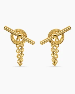 DY Mercer® Bold Toggle Chain Stud Earrings 18K Yellow Gold, 50.4mm