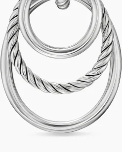 DY Mercer® Bold Triple Ring Drop Earrings Sterling Silver, 48mm