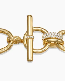 DY Mercer® Chain Bracelet 18K Yellow Gold with Diamonds, 20mm