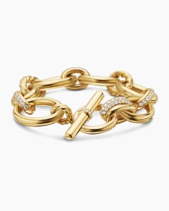 DY Mercer® Chain Bracelet 18K Yellow Gold with Diamonds, 20mm