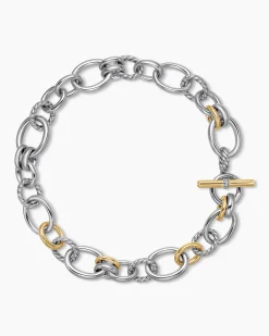 DY Mercer® Chain Necklace Sterling Silver with 18K Yellow Gold and Diamonds, 20mm