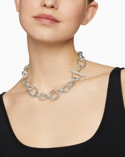 DY Mercer® Chain Necklace Sterling Silver with Diamonds, 20mm