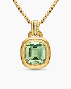 DY Mercer® Color Amulet 18K Yellow Gold with Prasiolite and Diamonds, 13mm