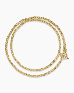 DY Mercer® Double Row Toggle Chain Necklace 18K Yellow Gold with Diamonds, 8mm
