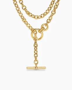 DY Mercer® Double Row Toggle Chain Necklace 18K Yellow Gold with Diamonds, 8mm
