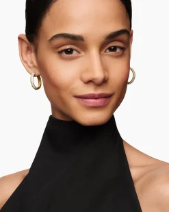 DY Mercer® Hoop Earrings 18K Yellow Gold with Diamonds, 25.4mm