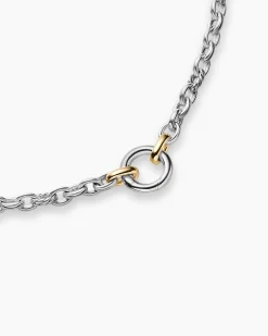 DY Mercer® Petite Chain Necklace Sterling Silver with 18K Yellow Gold, 4.5mm