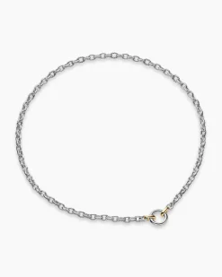DY Mercer® Petite Chain Necklace Sterling Silver with 18K Yellow Gold, 4.5mm