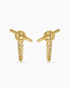 DY Mercer® Petite Toggle Chain Stud Earrings 18K Yellow Gold, 38.2mm