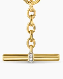 DY Mercer® Petite Toggle Chain Necklace 18K Yellow Gold with Diamonds, 4.5mm