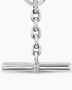 DY Mercer® Petite Toggle Chain Necklace Sterling Silver with Diamonds, 4.5mm