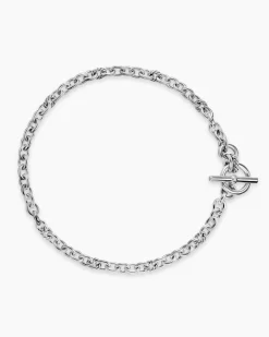 DY Mercer® Toggle Chain Necklace Sterling Silver with Diamonds, 8mm