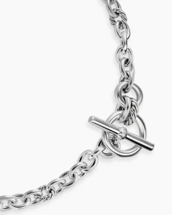 DY Mercer® Toggle Chain Necklace Sterling Silver with Diamonds, 8mm