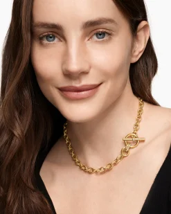 DY Mercer® Toggle Chain Necklace 18K Yellow Gold with Diamonds, 8mm