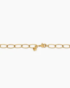 Elongated Oval Link Necklace 18K Yellow Gold, 6mm