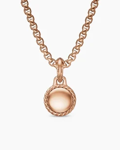 Evil Eye Amulet 18K Rose Gold with Cognac Diamond, 15mm