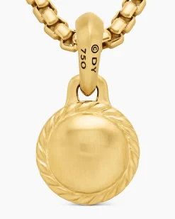Evil Eye Amulet 18K Yellow Gold with Emerald, 14.5mm