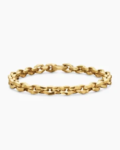 Faceted Chain Bracelet 18K Yellow Gold, 7mm