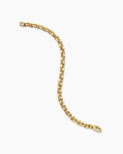 Faceted Chain Bracelet 18K Yellow Gold, 7mm