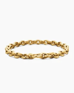 Faceted Chain Bracelet 18K Yellow Gold, 7mm