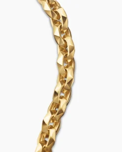Faceted Chain Bracelet 18K Yellow Gold, 7mm