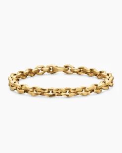 Faceted Chain Bracelet 18K Yellow Gold, 7mm
