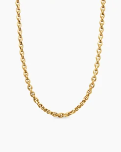 Faceted Chain Necklace 18K Yellow Gold, 7mm