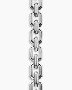 Faceted Flat Link Bracelet Sterling Silver, 11mm
