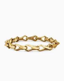 Faceted Link Bracelet 18K Yellow Gold, 9mm