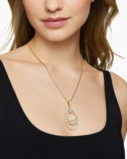 Floating Diamonds Drop Pendant Yellow Gold