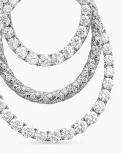 Floating Diamonds Drop Pendant White Gold