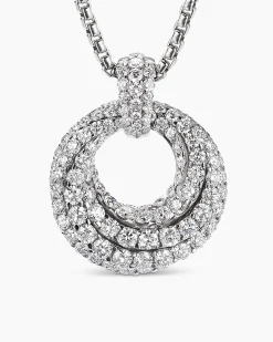 Floating Diamonds Pendant White Gold