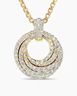Floating Diamonds Pendant Yellow Gold