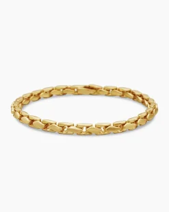 Fluted Chain Bracelet 18K Yellow Gold, 5mm