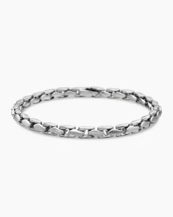 Fluted Chain Bracelet Sterling Silver, 5mm